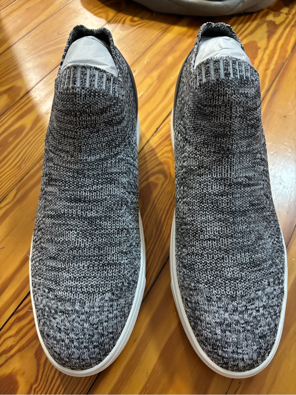 Steve Madden Black and White Knit Slip-On Sneakers